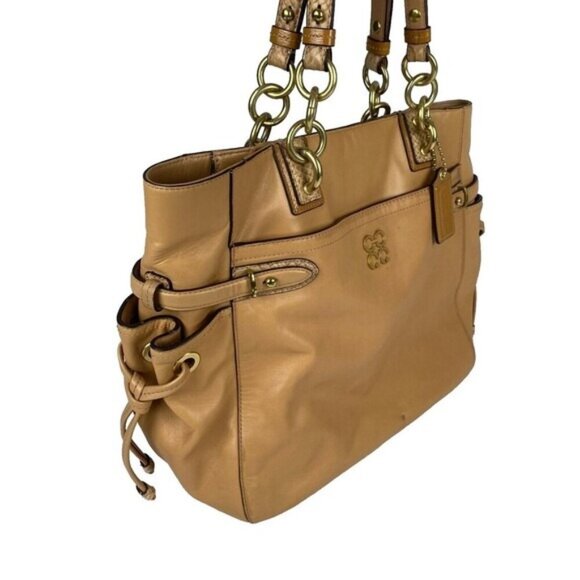 COACH MADISON TAN LEATHER LARGE TOTE HANDBAG.100%AUTHENTIC. No. K1069-16430 - Picture 1 of 16